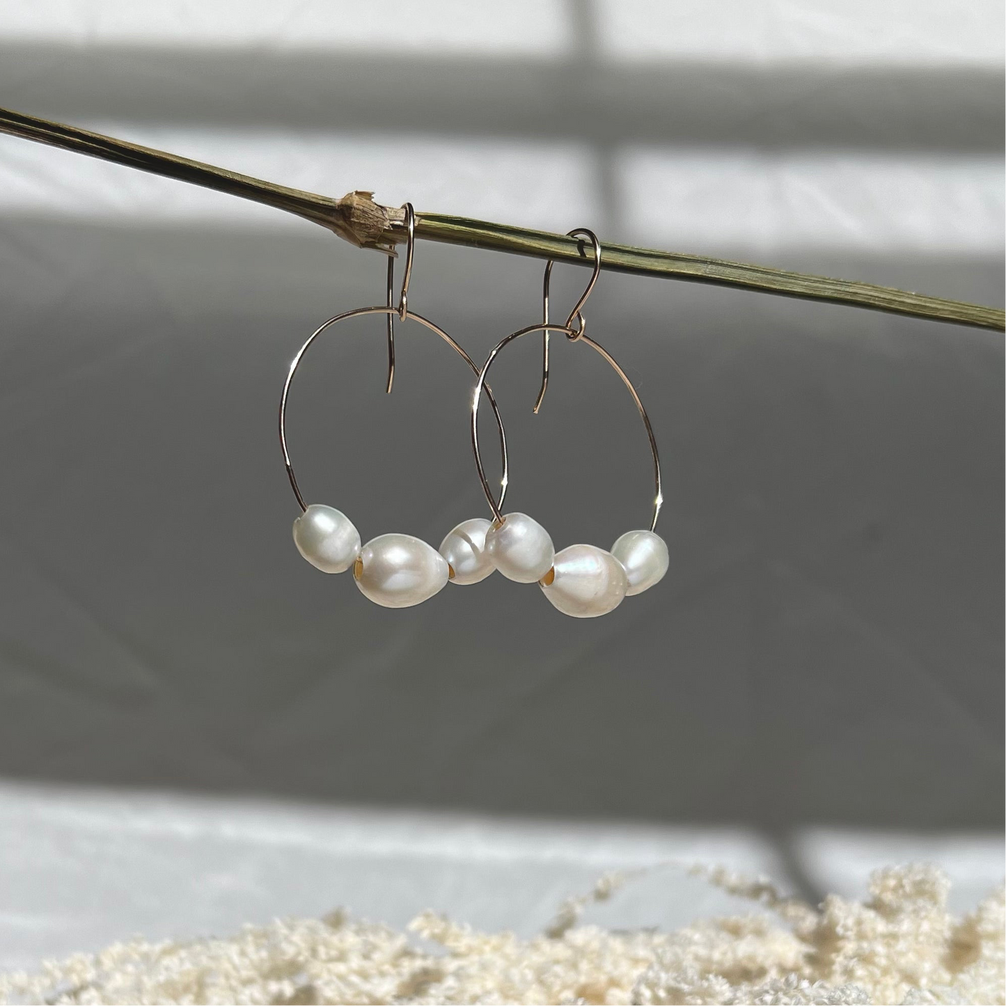 Daedal Freshwater Pearl Hoops - Large